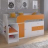 Кровать-чердак Астра 9 V1 белый оранжевый