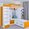 Двухъярусная кровать Астра 4 белый оранжевый