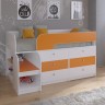 Кровать-чердак Астра 9 V3 белый оранжевый