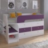 Кровать-чердак Астра 9 V3 белый фиолетовый