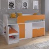 Кровать-чердак Астра 9 V4 белый оранжевый