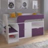 Кровать-чердак Астра 9 V4 белый фиолетовый