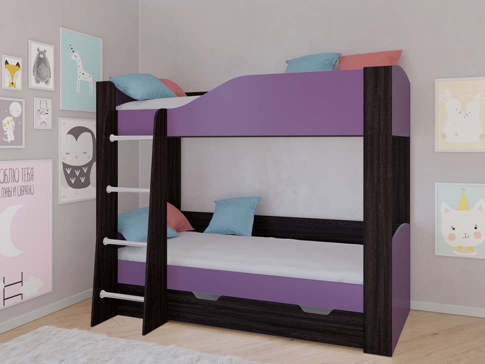 Двухъярусная кровать Астра 2 венге фиолетовый