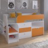 Кровать-чердак Астра 9 V5 белый оранжевый