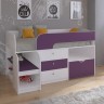 Кровать-чердак Астра 9 V5 белый фиолетовый