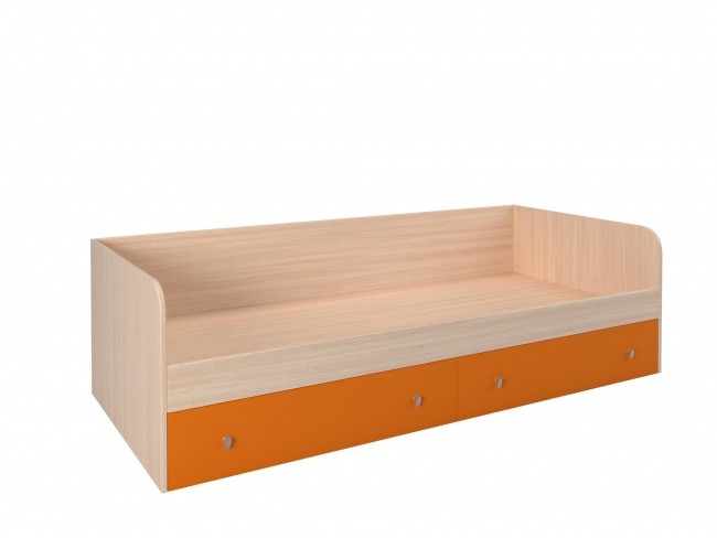 Кровать Астра одноярусная дуб молочный оранжевый