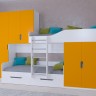 Двухъярусная кровать Лео белый оранжевый