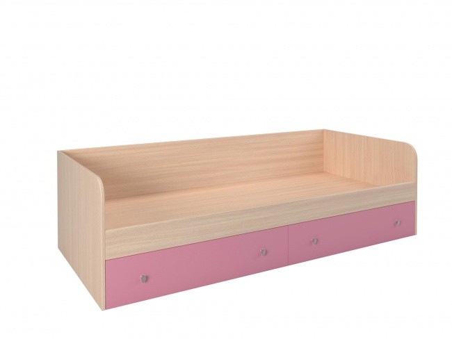 Кровать Астра одноярусная дуб молочный розовый