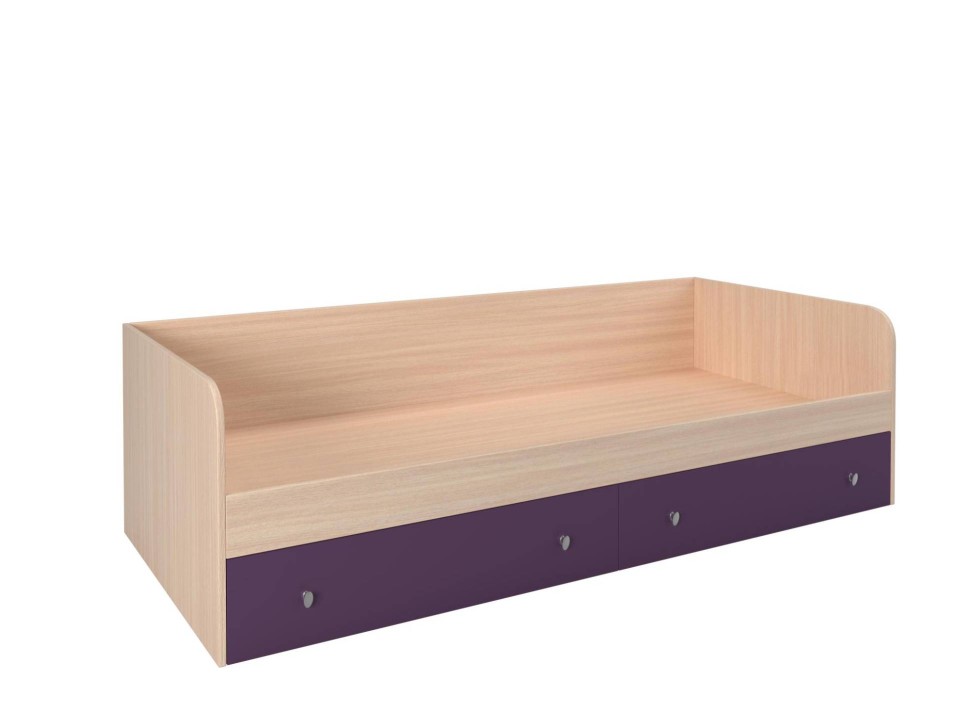 Кровать Астра одноярусная дуб молочный фиолетовый