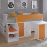Кровать-чердак Астра 9 V8 белый оранжевый