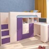 Кровать-чердак Астра 11 дуб молочный фиолетовый