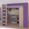 Кровать-чердак Астра 10 дуб сонома фиолетовый