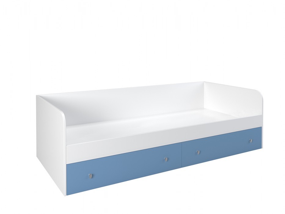 Кровать Астра одноярусная белый голубой