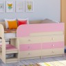 Кровать-чердак Астра 9 V3 дуб молочный розовый