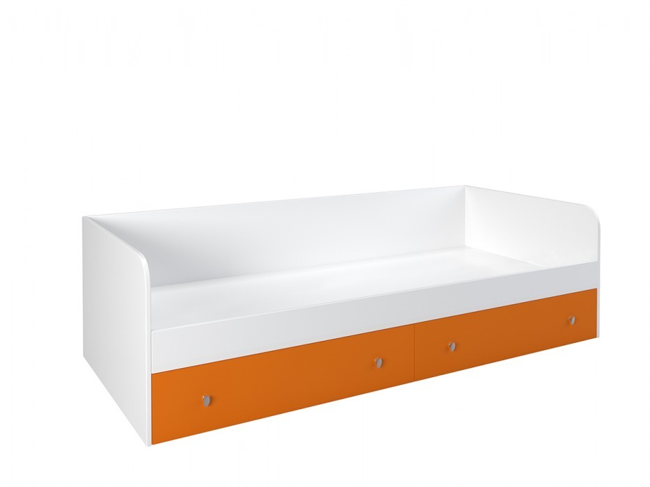 Кровать Астра одноярусная белый оранжевый