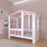 Кровать Астра домик белый розовый