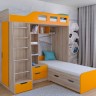 Двухъярусная кровать Астра 4 дуб сонома оранжевый