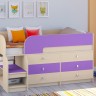Кровать-чердак Астра 9 V3 дуб молочный фиолетовый