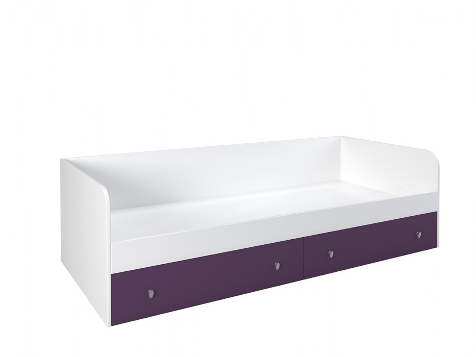 Кровать Астра одноярусная белый фиолетовый