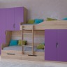 Двухъярусная кровать Лео дуб сонома фиолетовый